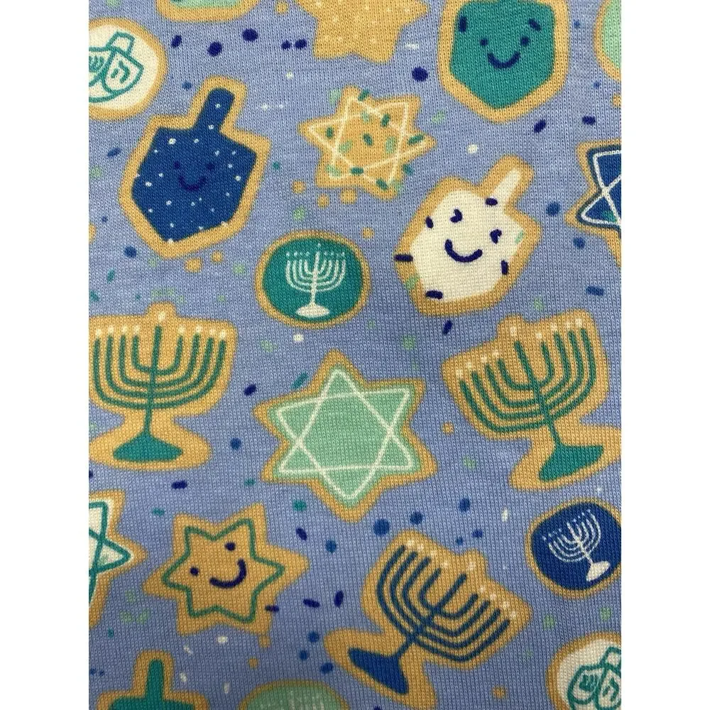 Target Hanukkah Pajama Pants 2 Piece Set Menorah Dreidel Blue Unisex‎ Kids 8